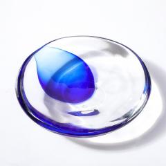  Cenedese Mid Century Hand Blown Ultramarine Transparent Murano Glass Bowl by Cenedese - 3975977