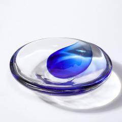  Cenedese Mid Century Hand Blown Ultramarine Transparent Murano Glass Bowl by Cenedese - 3975978