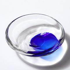  Cenedese Mid Century Hand Blown Ultramarine Transparent Murano Glass Bowl by Cenedese - 3975979