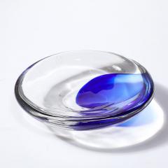  Cenedese Mid Century Hand Blown Ultramarine Transparent Murano Glass Bowl by Cenedese - 3976054