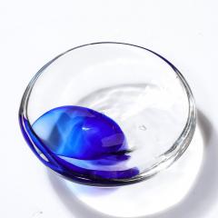  Cenedese Mid Century Hand Blown Ultramarine Transparent Murano Glass Bowl by Cenedese - 3976059