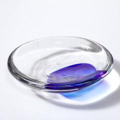  Cenedese Mid Century Hand Blown Ultramarine Transparent Murano Glass Bowl by Cenedese - 3976065