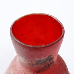  Cenedese Mid Century Scavo Orange and Red Hued Hand Blown Murano Glass Vase by Cenedese - 3975963