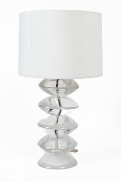  Cenedese Pair Of Vintage Italian Murano Stacked Disk Table Lamps By Cenedese - 4586874