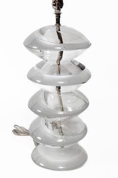  Cenedese Pair Of Vintage Italian Murano Stacked Disk Table Lamps By Cenedese - 4586878