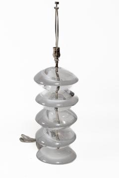  Cenedese Pair Of Vintage Italian Murano Stacked Disk Table Lamps By Cenedese - 4586897
