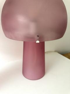  Cenedese Pair of Mushroom Lamps Pink Murano Glass by Cenedese Italy 1970s - 3940377