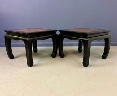  Century Furniture Century Ebonized Pair of Pagoda End Tables with A Burl Top Chin Hua Collection - 4277542