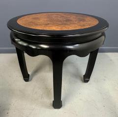  Century Furniture Century Ebonized Pair of Pagoda Side Tables with A Burl Top Chin Hua Collection - 4277538