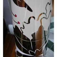  Ceramica Gatti Italian Modern White and Silver Floor Lamp by Ceramica Gatti with Red Accents - 334221
