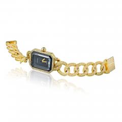  Chanel CHANEL 18K YELLOW GOLD PREMIER DIAMOND BLACK DIAL WATCH - 1745317