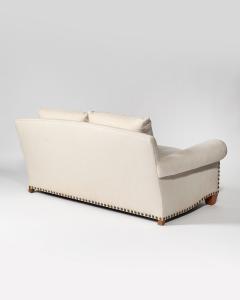  Chanel Linen Walnut and Brass Roll Arm Sofa by Chanel United States c 1990 - 4763948