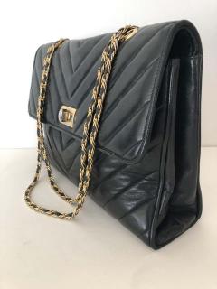  Chanel Pocketbook Fine Quilted Black Leather with Extra Long Chain Classic Chic - 1571733