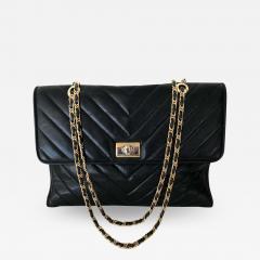  Chanel Pocketbook Fine Quilted Black Leather with Extra Long Chain Classic Chic - 1573847