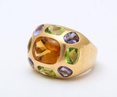  Chanel Vintage Chanel Gold Citrine and Semi Precious Stone Ring - 1276980