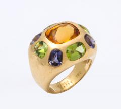  Chanel Vintage Chanel Gold Citrine and Semi Precious Stone Ring - 1276983