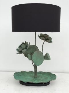  Chapman Manufacturing Company Brass Lotus Lamp in Verdigris Patina - 614331