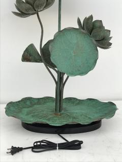  Chapman Manufacturing Company Brass Lotus Lamp in Verdigris Patina - 614343