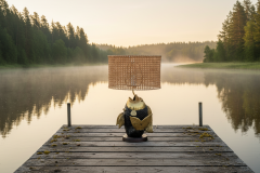  Chapman Manufacturing Company Bronze Koi Lamp 1970s - 4552322