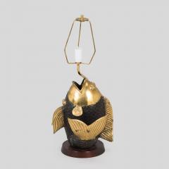  Chapman Manufacturing Company Bronze Koi Lamp 1970s - 4552324