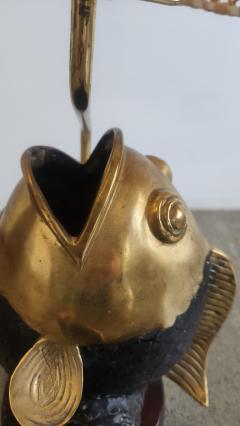  Chapman Manufacturing Company Bronze Koi Lamp 1970s - 4552327