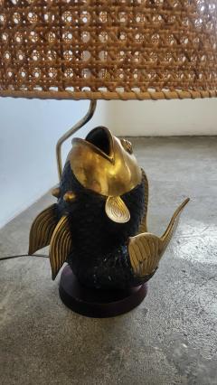  Chapman Manufacturing Company Bronze Koi Lamp 1970s - 4552329
