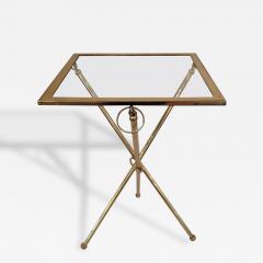 Chapman Mfg. Co. - Chapman Petite Hollywood Regency Brass Glass Folding  Table