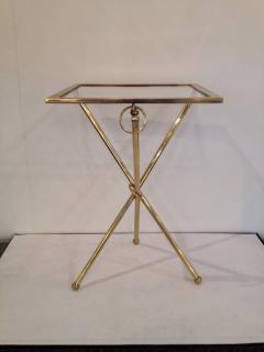  Chapman Manufacturing Company Chapman Petite Hollywood Regency Brass Glass Folding Table - 98532