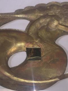  Chapman Manufacturing Company Exceptional Pair of Stylized Brass Egret and Fish Design Lucite Lamps - 565207