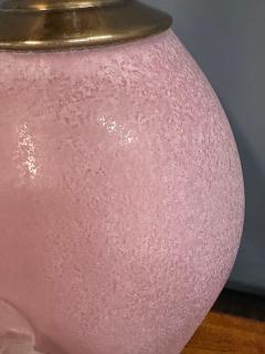  Chapman Manufacturing Company Pair of Hollywood Regency Pink Acid Etched Glass Urn Lamps by Chapman - 4206786
