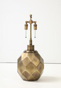  Chapman Manufacturing Company Pair of Large Geodesic Antiqued Brass Lamps by Chapman  - 4228020
