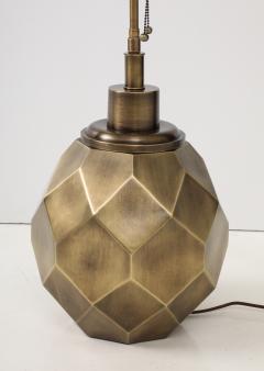  Chapman Manufacturing Company Pair of Large Geodesic Antiqued Brass Lamps by Chapman  - 4228027