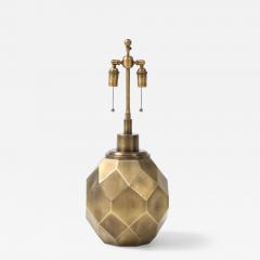  Chapman Manufacturing Company Pair of Large Geodesic Antiqued Brass Lamps by Chapman  - 4229882