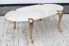  Chapman Mfg Co 1970s Marble And Brass Coffee Table Attributed To Chapman - 1063487