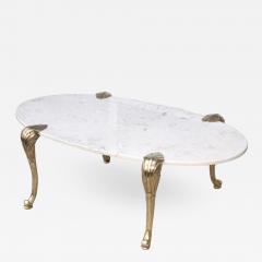  Chapman Mfg Co 1970s Marble And Brass Coffee Table Attributed To Chapman - 1063833