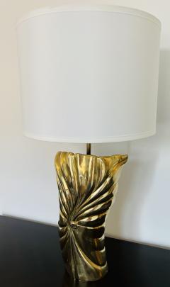  Chapman Mfg Co American Chapman 1980s Sculptural Bronze Table Lamp - 3345630