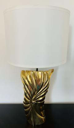  Chapman Mfg Co American Chapman 1980s Sculptural Bronze Table Lamp - 3345631