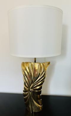  Chapman Mfg Co American Chapman 1980s Sculptural Bronze Table Lamp - 3345632