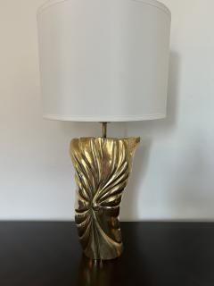  Chapman Mfg Co American Chapman 1980s Sculptural Bronze Table Lamp - 3345633