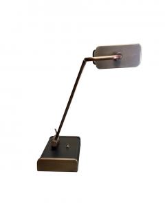  Chapman Mfg Co Chapman Lighting 1940s Brushed Brass and Ebonized Metal Articulated Desk Lamp - 3545871