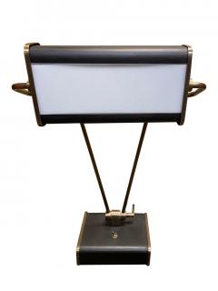  Chapman Mfg Co Chapman Lighting 1940s Brushed Brass and Ebonized Metal Articulated Desk Lamp - 3545874