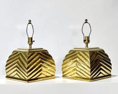  Chapman Mfg Co Chapman Pair Brass Sculptural Table Lamps 1960 - 3153107