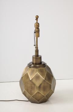  Chapman Mfg Co Mid Century Modern Antique Bronzed Geodesic Lamp by Chapman  - 3755069