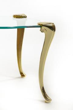  Chapman Mfg Co Pair of Brass and Glass Serpentine End Tables Attributed to Chapman - 2283210