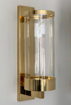  Chapman Mfg Co Pair of Chapman Brass and Glass Candle Wall Sconces - 1020484