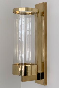  Chapman Mfg Co Pair of Chapman Brass and Glass Candle Wall Sconces - 1020485