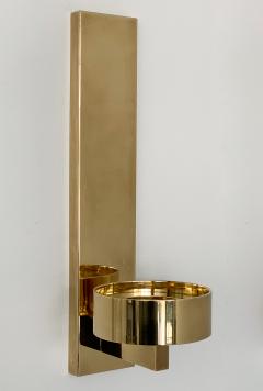  Chapman Mfg Co Pair of Chapman Brass and Glass Candle Wall Sconces - 1020493