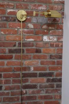  Chapman Mfg Co Vintage Polished Brass Swing Arm Wall Lamp with Swiveling Shade by Chapman - 4428758