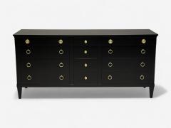  Charak Furniture Company Charak Hollywood Regency Style Dresser Black Painted Wood Brass USA 1962 - 3988199