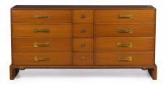  Charak Furniture Company Tommi Parzinger for Charak Walnut and Brass Twelve Drawer Chest - 2794426